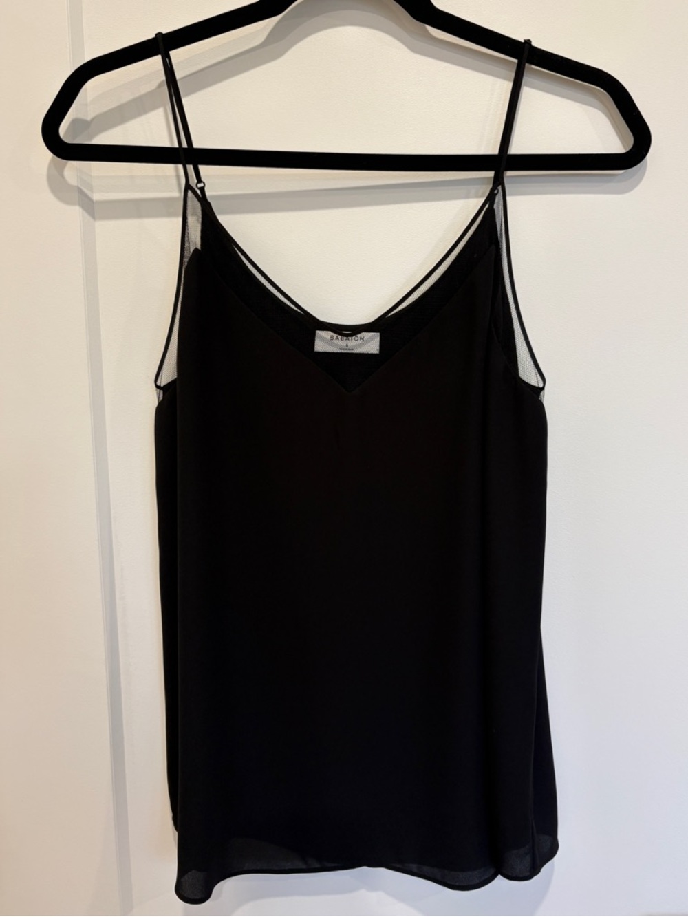 Aritzia Black Silk-Look Spaghetti Strap Camisole